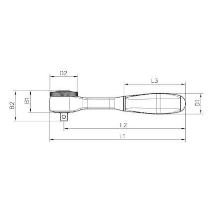 Wurth 3/8" Reversible Ratchet Wrench 360° Twist Handle Chrome Vanadium 175mm DIN 3122