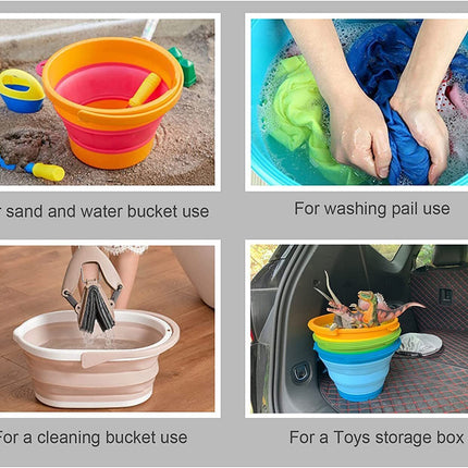7 Litre Foldable Collapsible Silicone Bucket for Home/Hiking/Camping/Fishing - Green