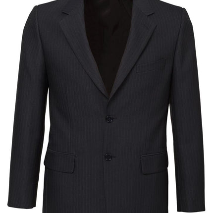 Mens Single Breasted 2 Button Suit Jacket Work Business - Pin Striped - Charcoal - 127