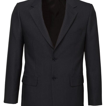 Mens Single Breasted 2 Button Suit Jacket Work Business - Pin Striped - Charcoal - 97
