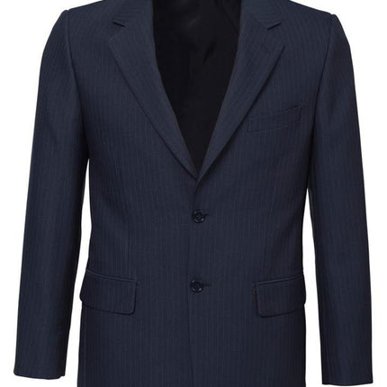 Mens Single Breasted 2 Button Suit Jacket Work Business - Pin Striped - Navy - 132