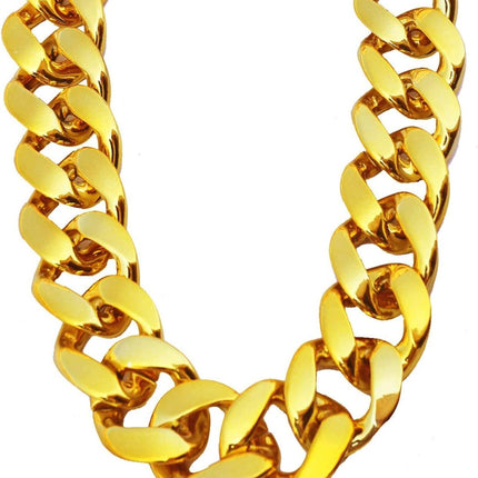 Adjustable Big Links Plastic Gold Color Chain Necklace Chunky Choker Party Costume Pimp