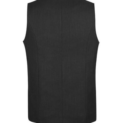 Mens Bamboo Blend Longline Vest Waistcoat w/ Stretch Business Forrnal Dress - Charcoal - 112