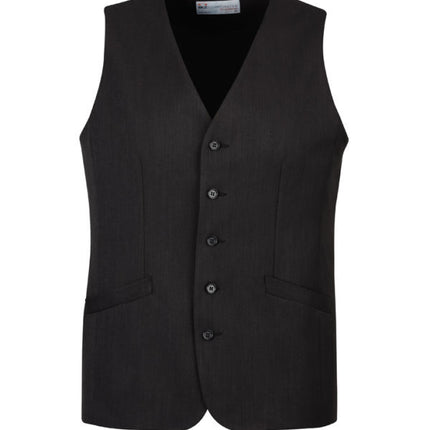 Mens Bamboo Blend Longline Vest Waistcoat w/ Stretch Business Forrnal Dress - Charcoal - 97