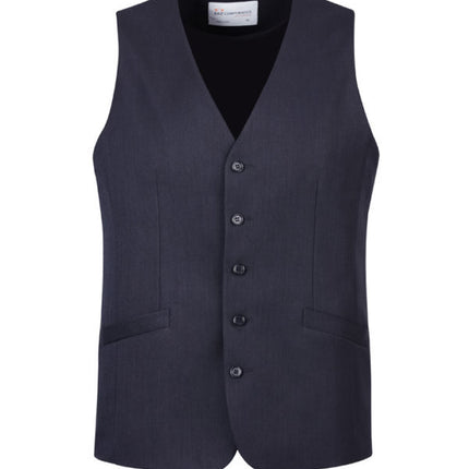 Mens Bamboo Blend Longline Vest Waistcoat w/ Stretch Business Forrnal Dress - Navy - 112