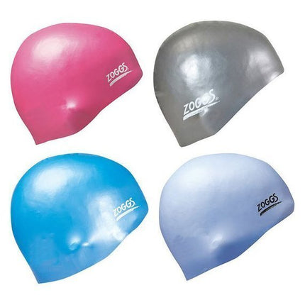 Zoggs Easy Fit Silicone Swim Cap Swimming Silicone Hat - Solid Assorted Colours
