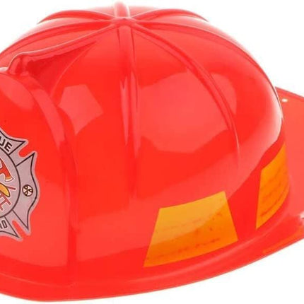 KIDS FIREMAN HAT Firemans Helmet Costume Dress Up Party Red Plastic Halloween Cap