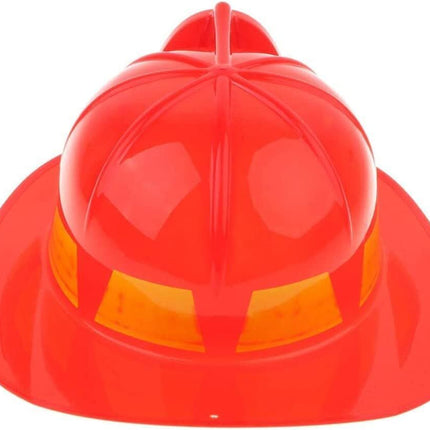 KIDS FIREMAN HAT Firemans Helmet Costume Dress Up Party Red Plastic Halloween Cap