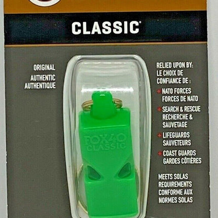 Fox 40 Classic 3 Chamber Whistle Soccer Football Netball Sports Basketball - Green
