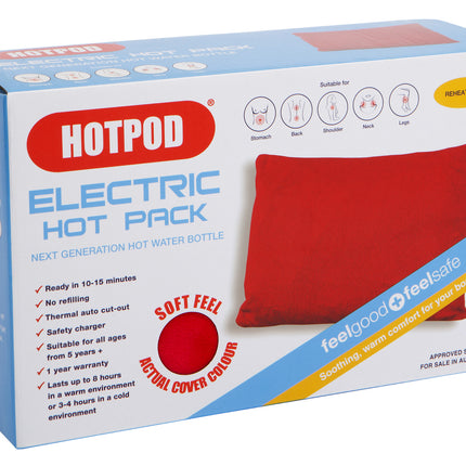 HOTPOD Electric Hot Pack Water Bottle Reheat-able Pillow Pad Sleep Aid - Safety Approved