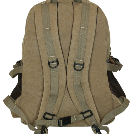 FIB Washed Canvas Backpack Bag in Khaki
