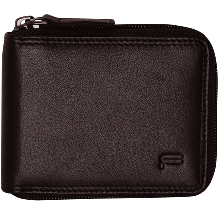 Futura Mens RFID Protected Genuine Leather Wallet Zip Around - Brown