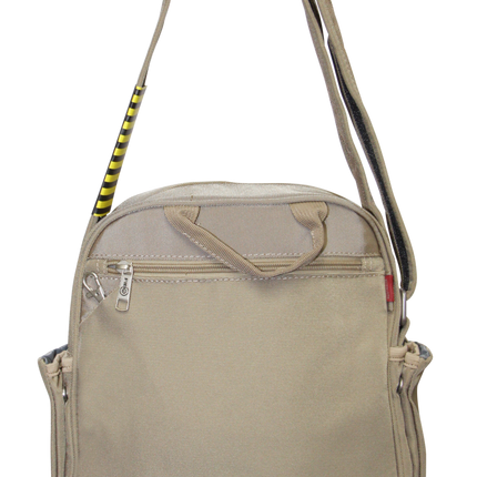FIB Mens Tablet Crossover Travel Wallet Crossbody Shoulder Bag - Sand