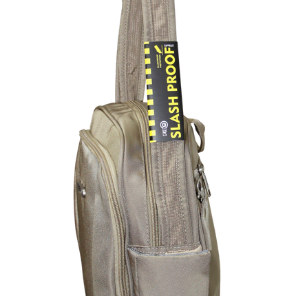 FIB Mens Tablet Crossover Travel Wallet Crossbody Shoulder Bag - Sand