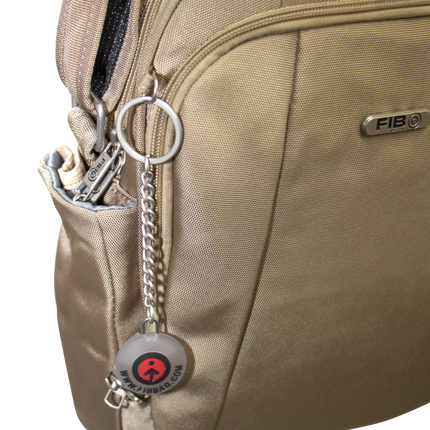 FIB Mens Tablet Crossover Travel Wallet Crossbody Shoulder Bag - Sand