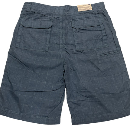 Mens 100% Cotton Summer Shorts - Check Grey - XL/36