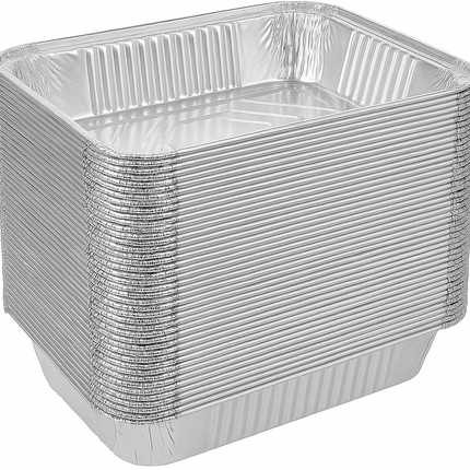 120x Aluminium Disposable Foil Food Container Trays Pans Baking Roast Bulk 22x15.5x5cm