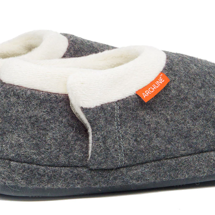 ARCHLINE Orthotic Slippers CLOSED Arch Scuffs Orthopedic Moccasins Shoes in Grey Marle - EUR 40