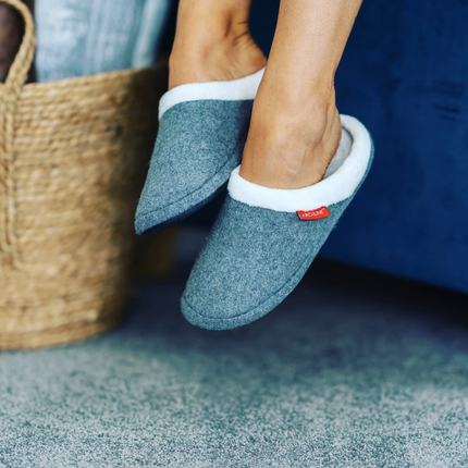 ARCHLINE Orthotic Slippers Slip On Arch Scuffs Orthopedic Moccasins in Grey Marle - EUR 42