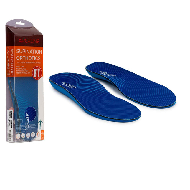Archline Supination Orthotic Insoles - Full Length (Unisex) Plantar Fasciitis High Arch - Euro 47