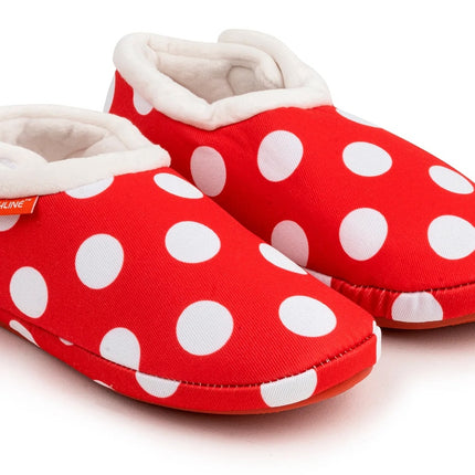 ARCHLINE Orthotic Slippers CLOSED Back Scuffs Moccasins Pain Relief - Red Polka Dots - EUR 40 (Womens 9 US)