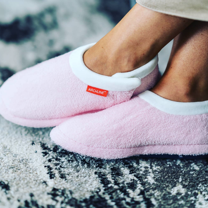 ARCHLINE Orthotic Slippers Closed Scuffs Pain Relief Moccasins - Pink - EUR 43