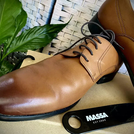 Massa Ascoli Leather Derby Dress Lace Up Shoes Wedding Business Formal in Tan - UK 10