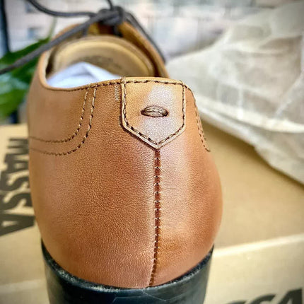 Massa Ascoli Leather Derby Dress Lace Up Shoes Wedding Business Formal in Tan - UK 9