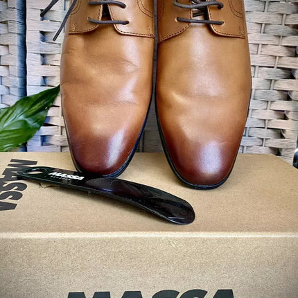 Massa Ascoli Leather Derby Dress Lace Up Shoes Wedding Business Formal in Tan - UK 9