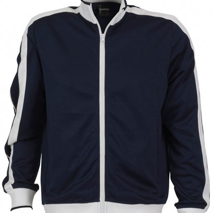 Identitee Mens Varsity Track Top Jacket Tracksuit Warm Winter Jumper Long Sleeve - Navy/White - S