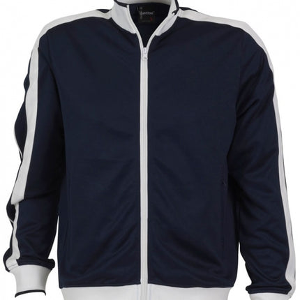Identitee Mens Varsity Track Top Jacket Tracksuit Warm Winter Jumper Long Sleeve - Navy/White - XXL