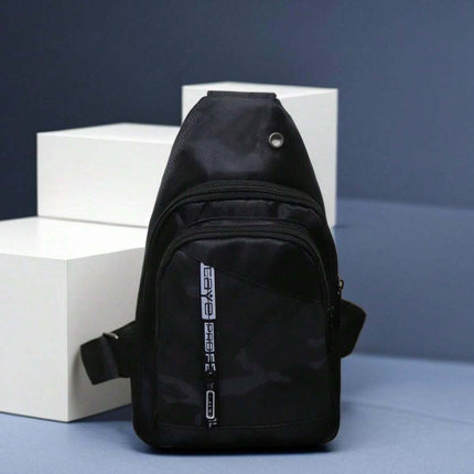 Mens Crossbody Sling Casual Chest Bag in Black
