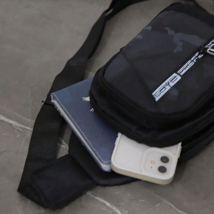 Mens Crossbody Sling Casual Chest Bag in Black