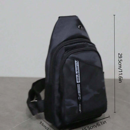 Mens Crossbody Sling Casual Chest Bag in Black