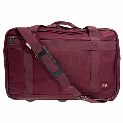 44L Foldable Duffel Bag Gym Sports Luggage Travel Foldaway School Bags - Maroon