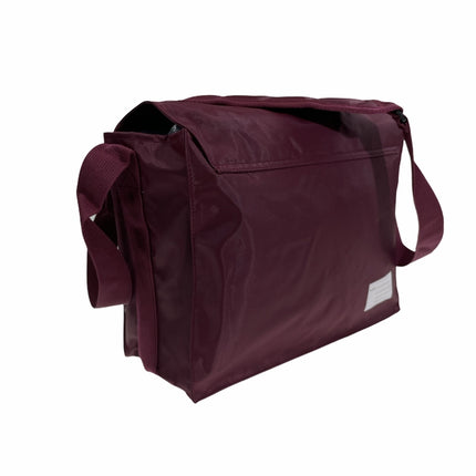 Leuts Tote Library Shoulder Bag School Book Books Carry Storage Messenger - Maroon