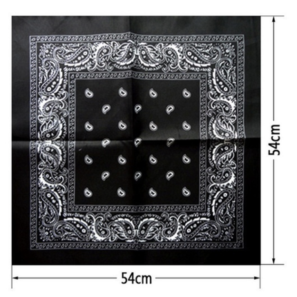 BANDANA Paisley 100% COTTON Head Wrap Durag Bandanna Summer Biker Scarf Mask - Black