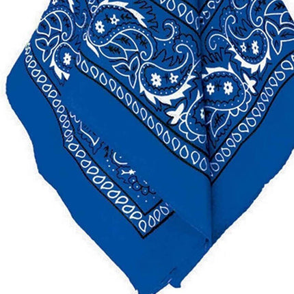 BANDANA Paisley 100% COTTON Head Wrap Durag Bandanna Summer Biker Scarf Mask - Blue