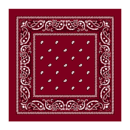BANDANA Paisley 100% COTTON Head Wrap Durag Bandanna Summer Biker Scarf Mask - Burgundy