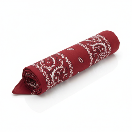 BANDANA Paisley 100% COTTON Head Wrap Durag Bandanna Summer Biker Scarf Mask - Burgundy