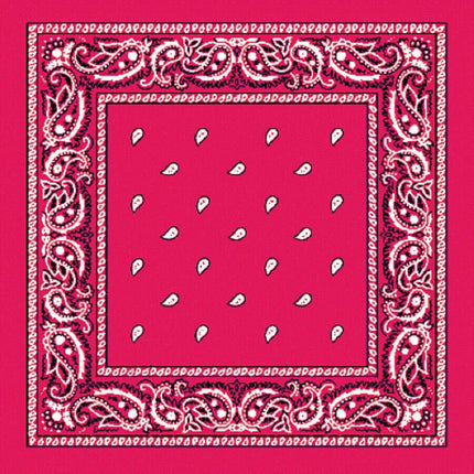 BANDANA Paisley 100% COTTON Head Wrap Durag Bandanna Summer Biker Scarf Mask - Hot Pink