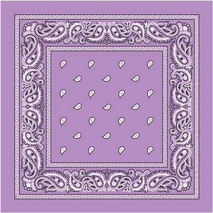 BANDANA Paisley 100% COTTON Head Wrap Durag Bandanna Summer Biker Scarf Mask - Lilac