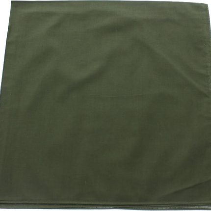 Plain Bandana 100% COTTON Head Wrap Durag Bandanna Summer Biker Scarf Mask - Army Green