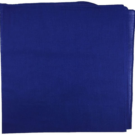 Plain Bandana 100% COTTON Head Wrap Durag Bandanna Summer Biker Scarf Mask - Blue