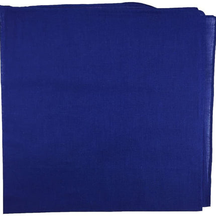 Plain Bandana 100% COTTON Head Wrap Durag Bandanna Summer Biker Scarf Mask - Blue