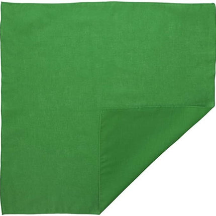 Plain Bandana 100% COTTON Head Wrap Durag Bandanna Summer Biker Scarf Mask - Green