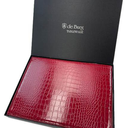 de Burg 4 Piece Table Place Mat Set Placemat with Croc Pattern - Red