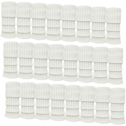 24x Womens Leg Warmers Disco Winter Knit Dance Party Crochet Legging Socks Costume - White