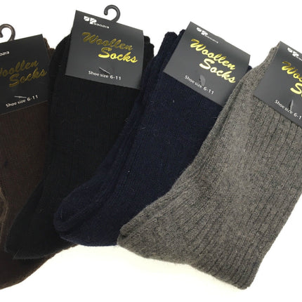 2 Pairs WOOL BLEND SOCKS Mens Soft Dress Thick Work Thermal Warm Cushion Foot - 6-11