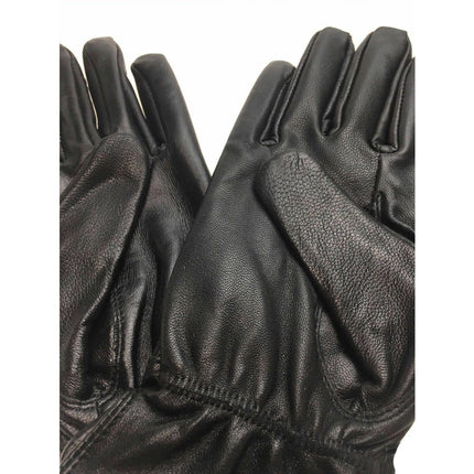 Ladies Genuine Sheepskin Leather Gloves Fleece Lined Warm Winter Womens in Black - L